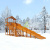 Зимняя деревянная горка "IgraGrad Snow Fox (Домик)", скат 10 м