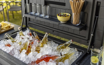 Стол-бар (Patio Cooler & Beverage Cart) серый
