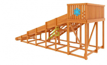 Детская деревянная зимняя горка "IgraGrad Snow Fox", скат 5,9 м