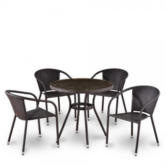 Комплект плетеной мебели T282ANT/Y137C-W53 Brown 4Pcs