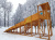 Зимняя деревянная горка "IgraGrad Snow Fox (Домик)", скат 10 м
